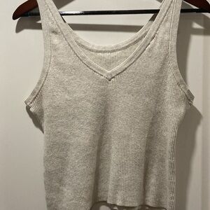 Ten Tree Cream Ribbed Tank Top - Organic Cotton